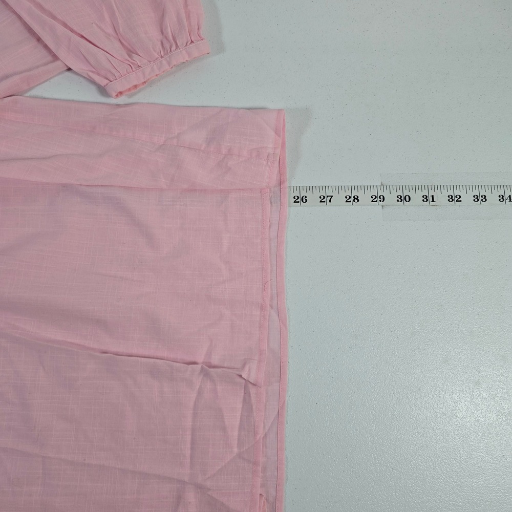 Lilly Pulitzer Pink Smocked‎ Neck Cotton Tunic Top Shirt Women Size 6 - Picture 4 of 7